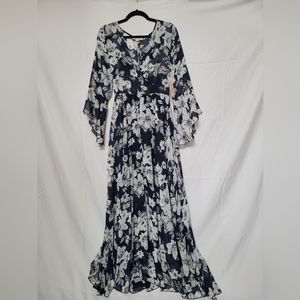 Indigo Rose white and blue long dress
